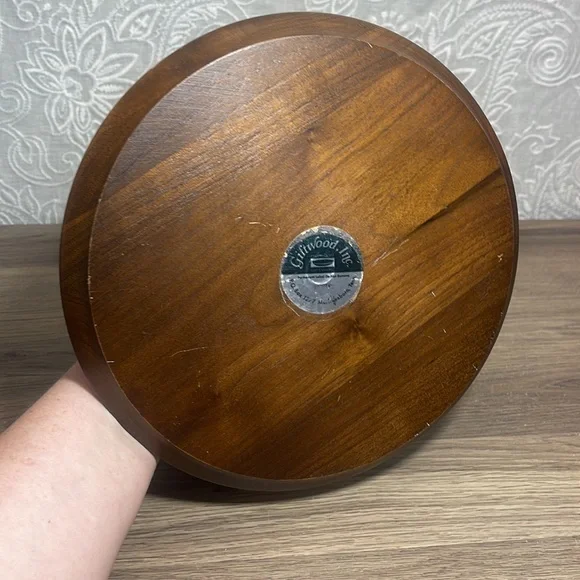 Vintage MCM Mid Century Modern Wood 2 Tier Serving Tray Platter Giftwood - Picture 7 of 8